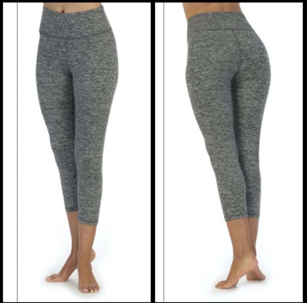 New Balance Heathered Gray Spacedye High-Waisted Crop Capri Leggings